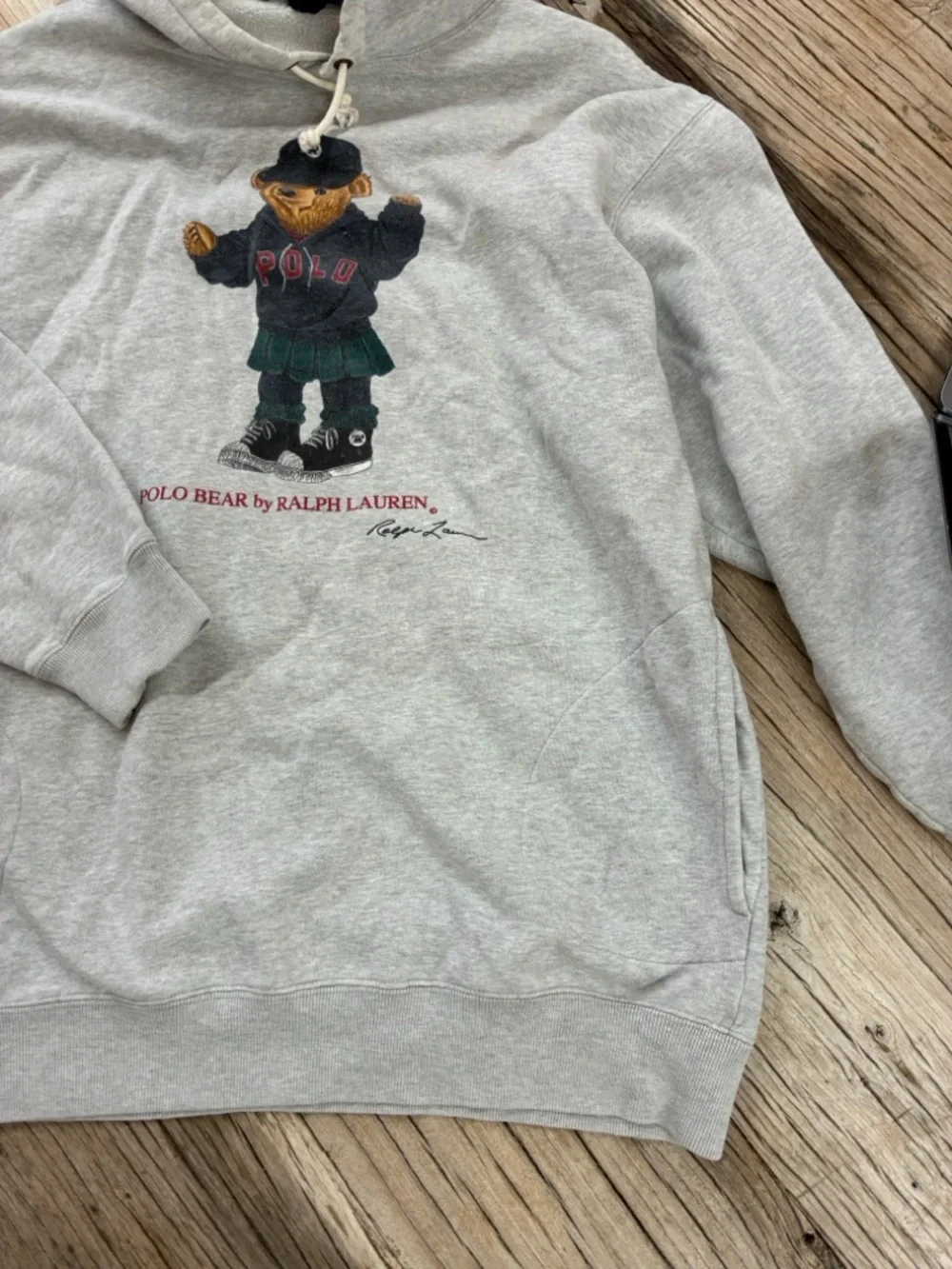 Ralph Lauren Beige Hoodie with Embroidered Bear Detail - Picture 5 of 8